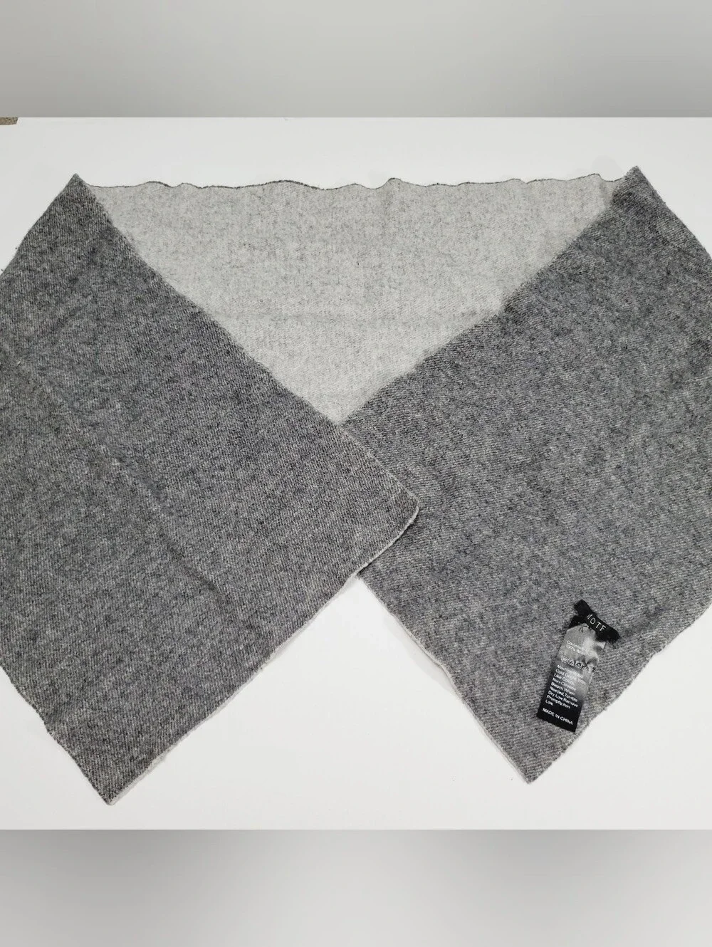 MOTF Unisex Woven Wool Winter Scarf Solid Gray Pattern 60x13